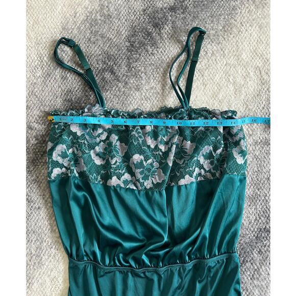 Auden Square Neck Bodysuit Top Emerald Teal Lace Floral Intimate Lingerie Large - Picture 6 of 10